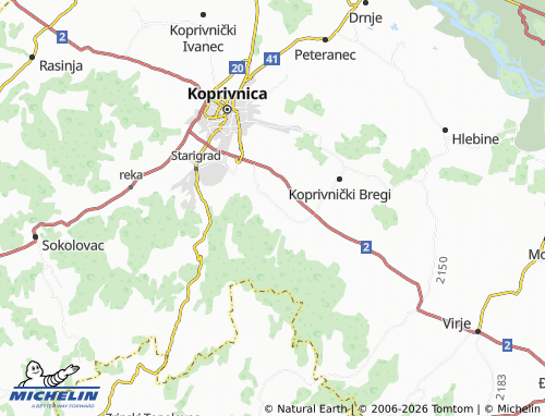 Kaart MICHELIN Bakovčica - ViaMichelin