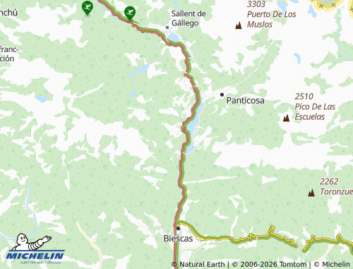 MICHELIN Piedrafita de Jaca map - ViaMichelin