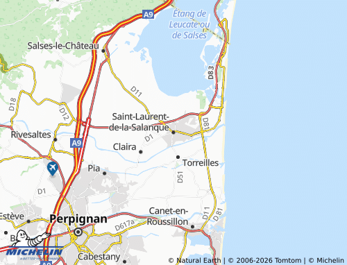 Carte MICHELIN Saint-Laurent-de-la-Salanque - ViaMichelin