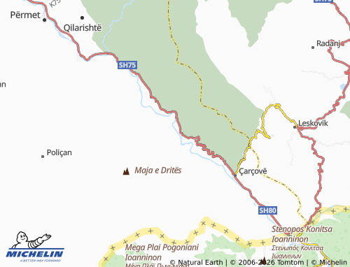 MICHELIN Pëllumbas map - ViaMichelin