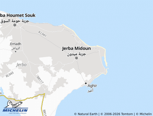 MICHELIN Jarbat Meedoun map - ViaMichelin