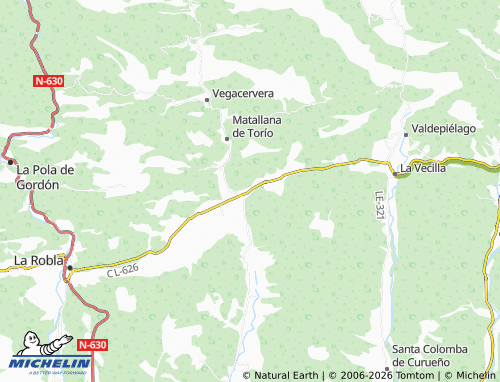 Mapa MICHELIN Robles de la Valcueva - ViaMichelin