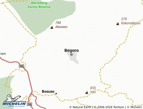 Mapa MICHELIN Begoro - ViaMichelin