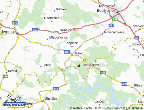 MICHELIN Dešov map - ViaMichelin