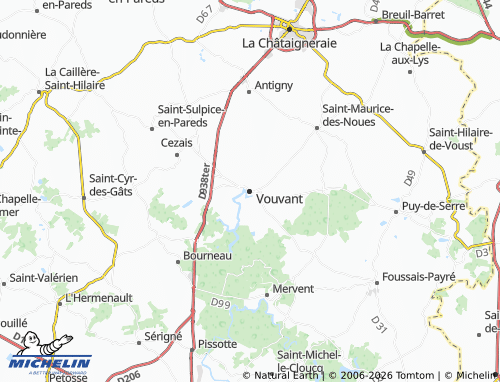 MICHELIN Vouvant map - ViaMichelin
