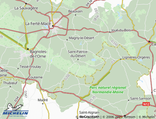 Kaart MICHELIN Saint-Patrice-du-Désert - ViaMichelin