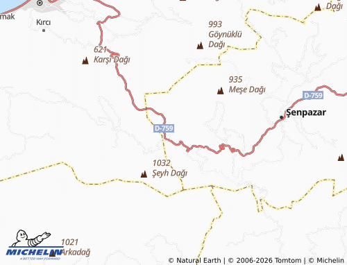 MICHELIN Dağlı map - ViaMichelin