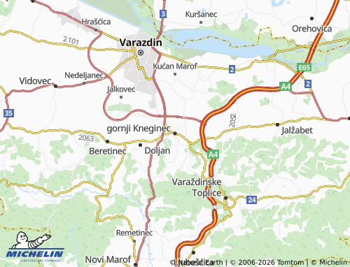 Mapa MICHELIN gornji Kneginec - ViaMichelin