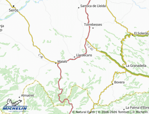 Carte MICHELIN Llardecans - ViaMichelin