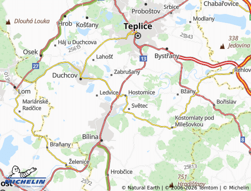 Mappa MICHELIN Hostomice - ViaMichelin