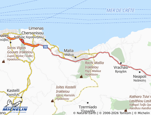 Carte MICHELIN Malia - ViaMichelin