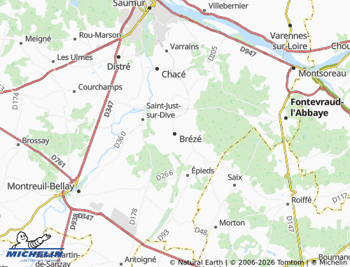 Carte MICHELIN Brézé - ViaMichelin