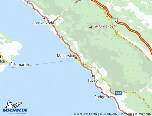 Kaart MICHELIN Makarska - ViaMichelin