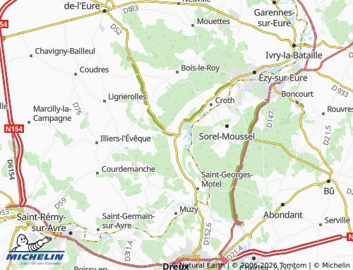 MICHELIN Marcilly-sur-Eure map - ViaMichelin