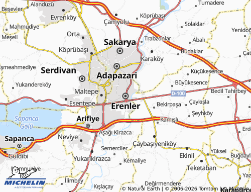 Mappa MICHELIN Erenler - ViaMichelin