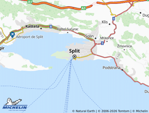 Kaart MICHELIN Split - ViaMichelin