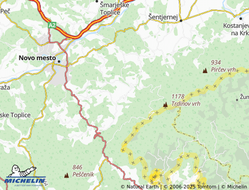 MICHELIN Pangrč Grm map - ViaMichelin