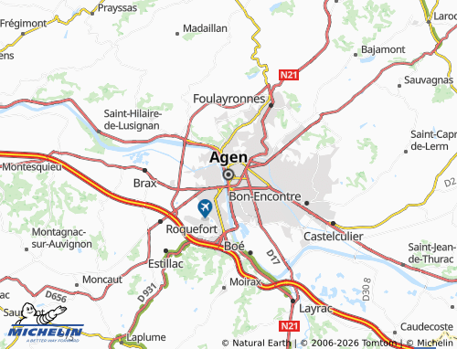 Kaart MICHELIN Agen - ViaMichelin