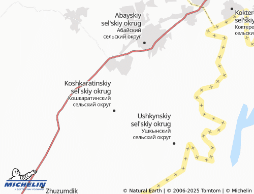 MICHELIN-Landkarte Ushkyn - ViaMichelin