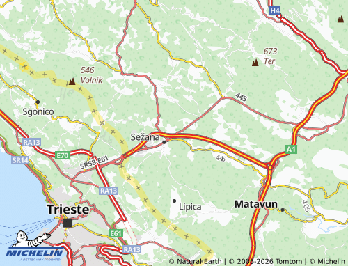 Mapa MICHELIN Dane pri Sežani - ViaMichelin