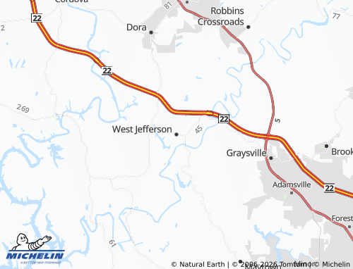 Carte MICHELIN West Jefferson - ViaMichelin