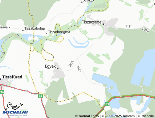 MICHELIN Telekháza map - ViaMichelin
