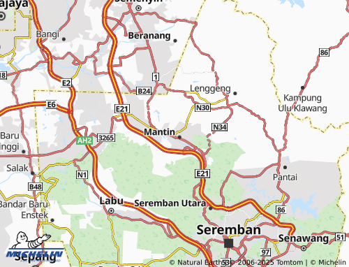 MICHELIN-Landkarte Kampung Baharu Mantin - ViaMichelin