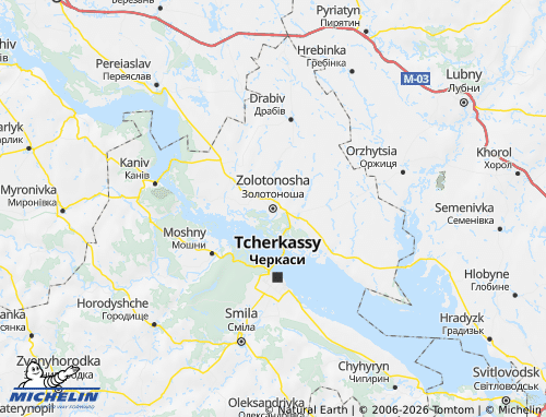 Mapa MICHELIN Zolotoniskyi raion - ViaMichelin