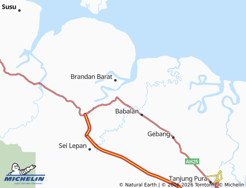 MICHELIN Sei Bilah Timur map - ViaMichelin