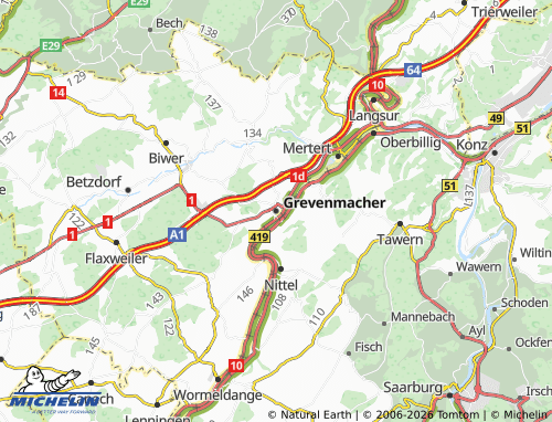 MICHELIN Grevenmacher map - ViaMichelin