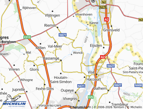 Kaart MICHELIN Wonck - ViaMichelin