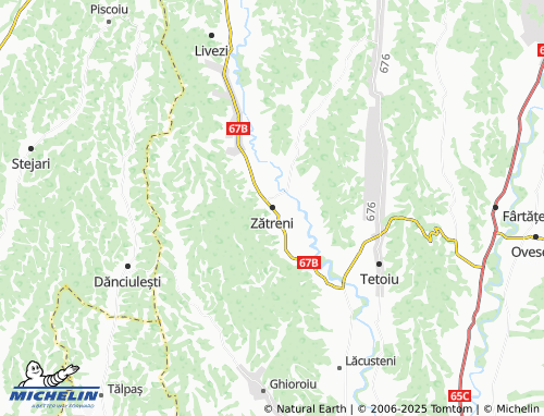 MICHELIN Zătreni map - ViaMichelin
