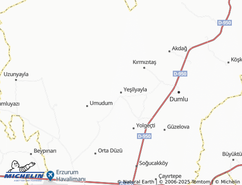 MICHELIN Yeşilyayla map - ViaMichelin