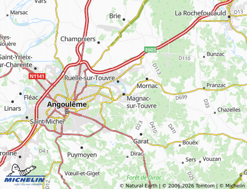 MICHELIN Magnac-sur-Touvre map - ViaMichelin