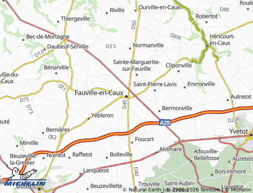 Carte MICHELIN Fauville-en-Caux - ViaMichelin