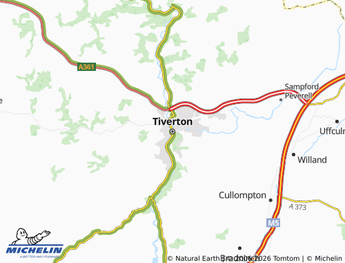 Carte MICHELIN Tiverton - ViaMichelin