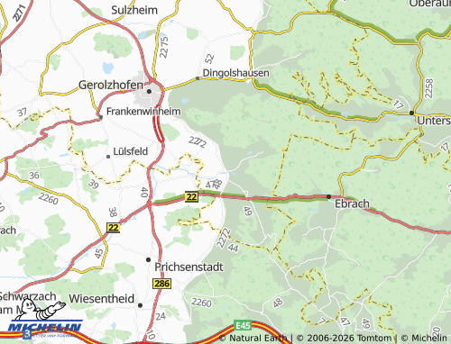 MICHELIN Oberschwarzach map - ViaMichelin