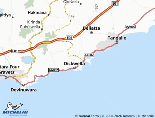 MICHELIN-Landkarte Dickwella North - ViaMichelin