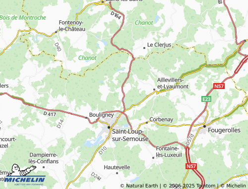 MICHELIN-Landkarte Fleurey-lès-Saint-Loup - ViaMichelin