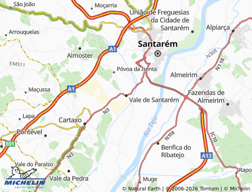 Mapa MICHELIN Vale de Santarém - ViaMichelin