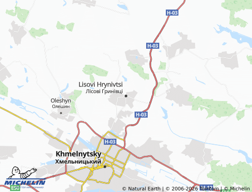 Mappa MICHELIN Lisovi Hrynivtsi - ViaMichelin