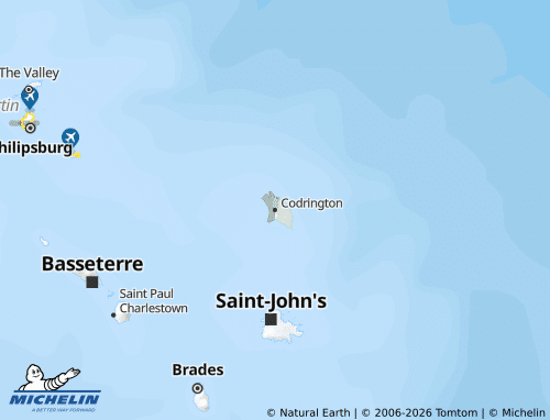 MICHELIN Barbuda map - ViaMichelin