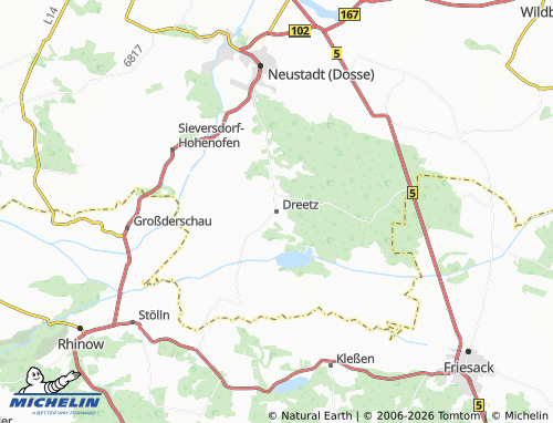 MICHELIN Dreetz map - ViaMichelin