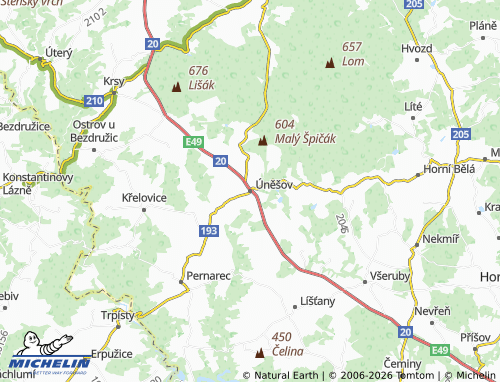 Mapa MICHELIN Úněšov - ViaMichelin