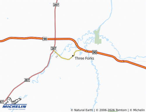 Mappa MICHELIN Three Forks - ViaMichelin