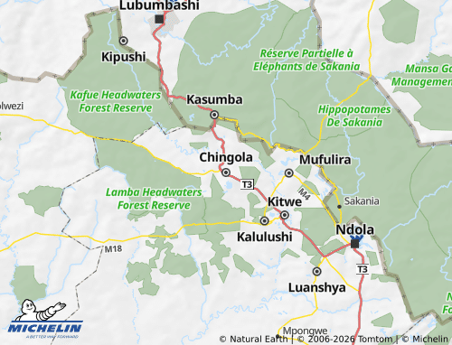Mappa MICHELIN Chingola - ViaMichelin