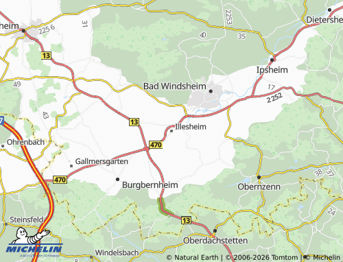MICHELIN Illesheim map - ViaMichelin