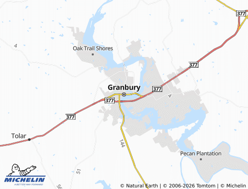 Kaart MICHELIN Granbury - ViaMichelin