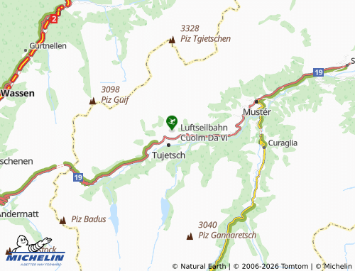 Carte MICHELIN Sedrun - ViaMichelin