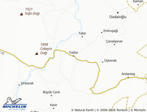 MICHELIN Toklar map - ViaMichelin